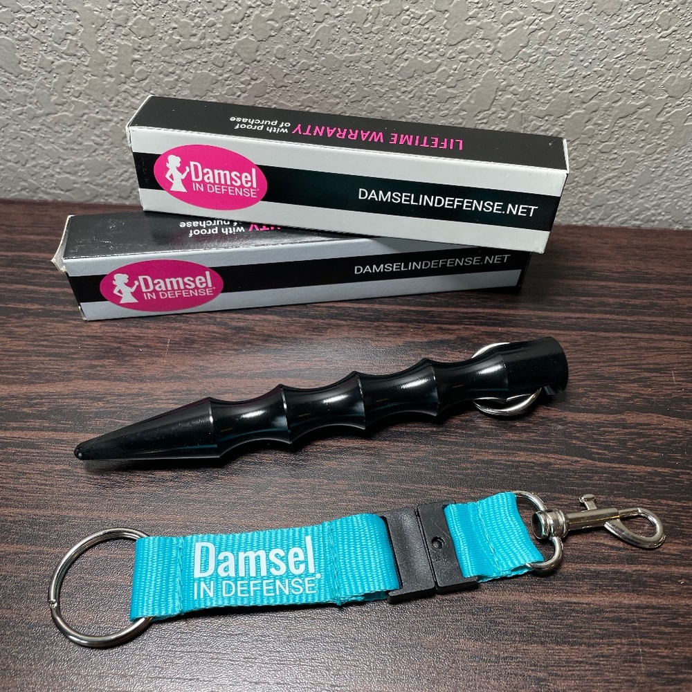 COPY - Damsel In Defense Breakaway lanyard & Kubaton Striking Tool Keychain bla…